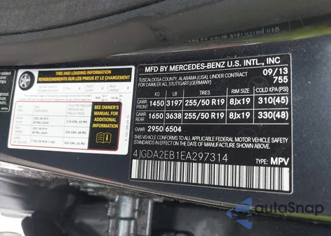 2014 Mercedes-Benz Ml 350 Bluetec 4Matic from USA, damaged, VIN 4JGDA2EB1EA297314